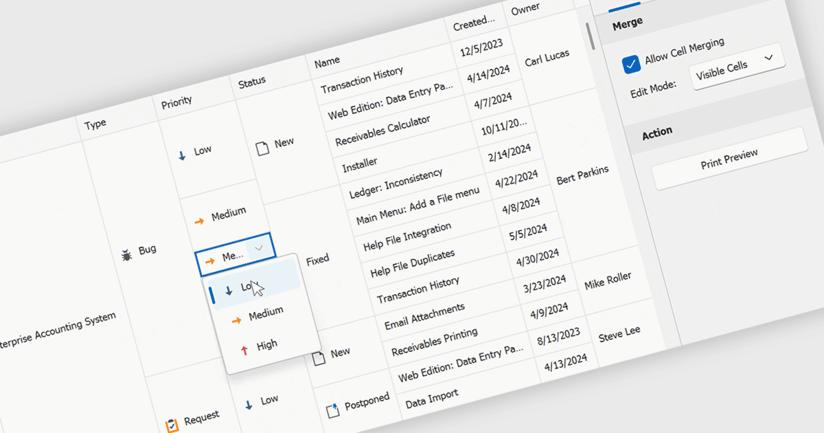 Edit Merged Data Grid Cells with Ease