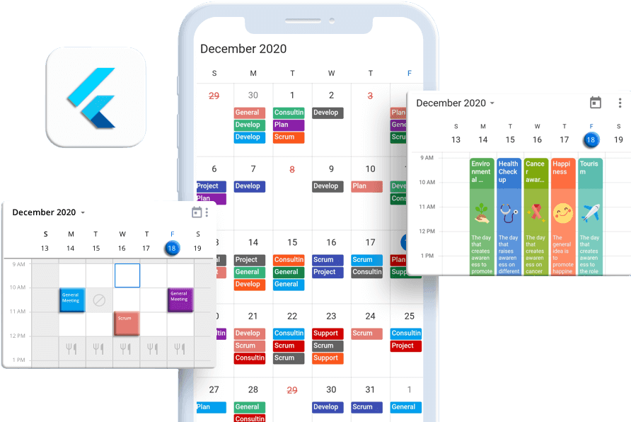 Syncfusion Flutter Calendar 产品图片