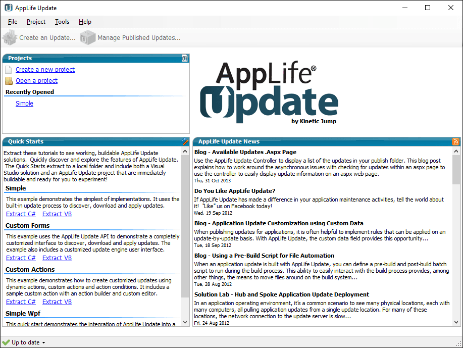With AppLife Update, you enable your users to obtain updates to your software without asking them to first determine which file to download, or whether to uninstall first, or whether to shutdown… These kinds of decisions are often the barriers that prevent users from obtaining updates. All of this is done with a flexible solution that allows you, the developer, to control the process.