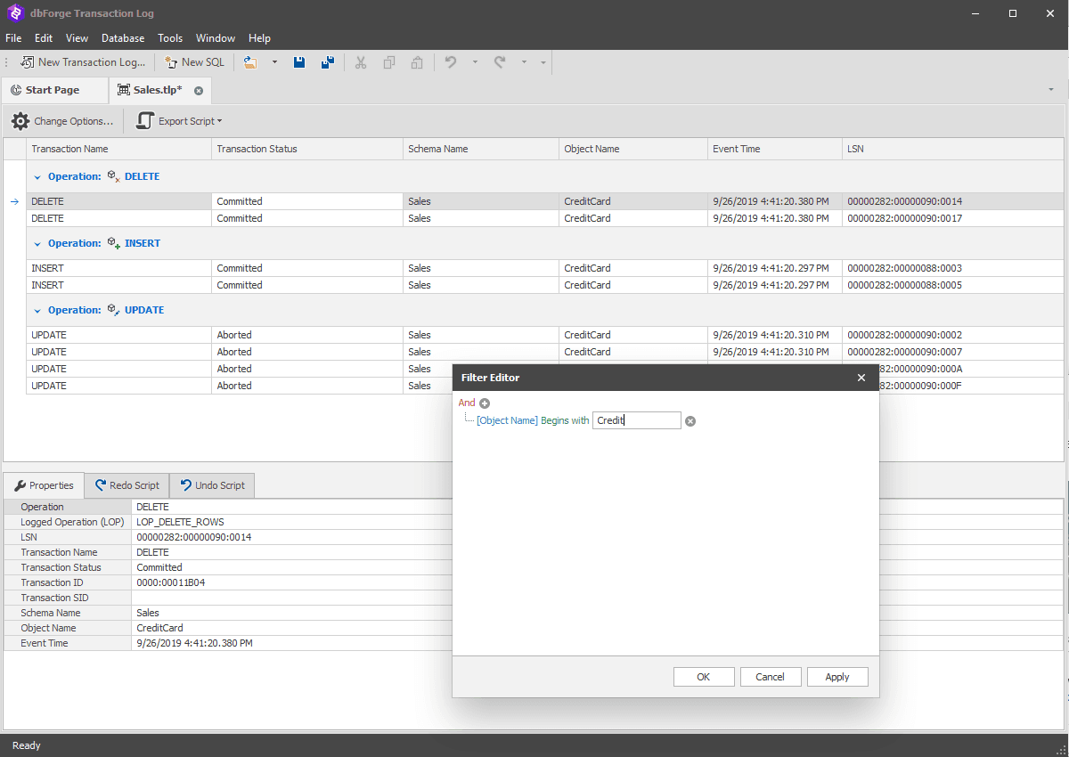 dbForge Transaction Log product image
