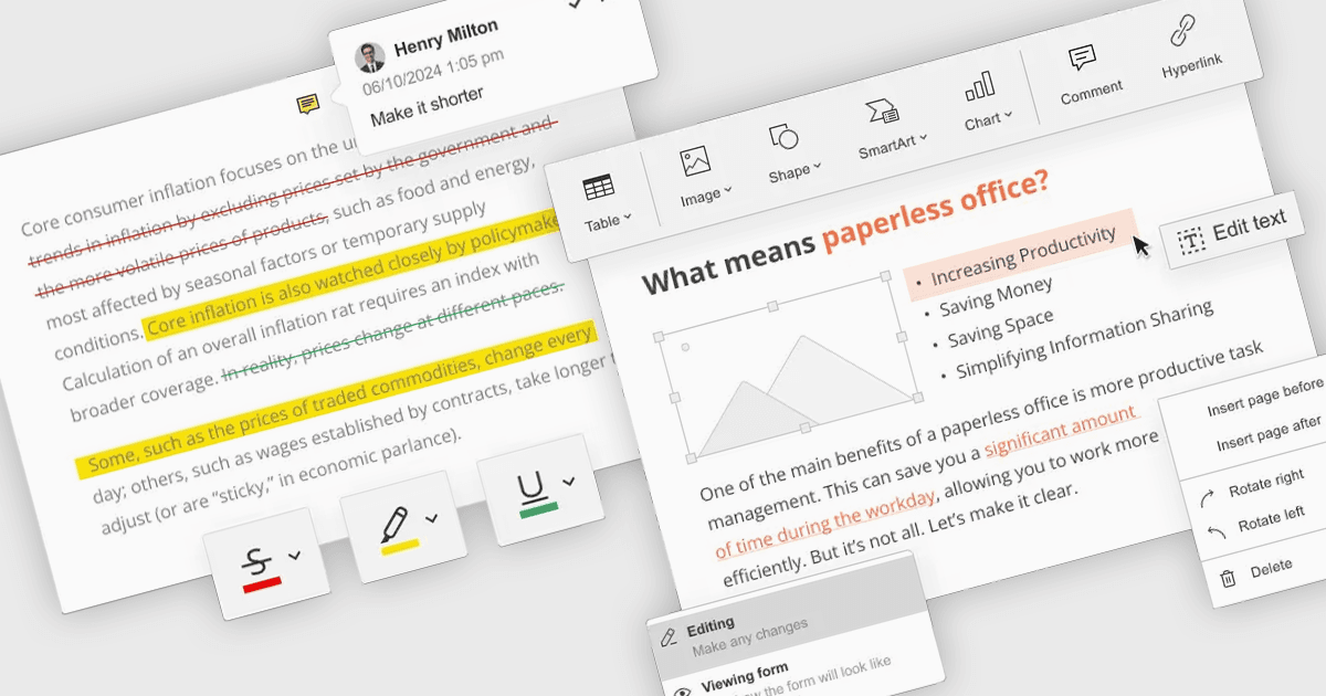 Modify PDF Content with an In-Platform Editor