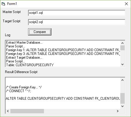 Compare, synchronize and update databases structure.