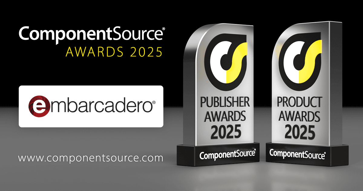 Embarcadero Wins Five ComponentSource Awards