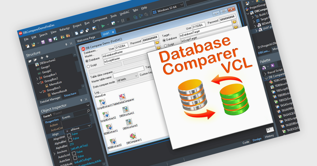Compare e sincronize bancos de dados no RAD Studio 13