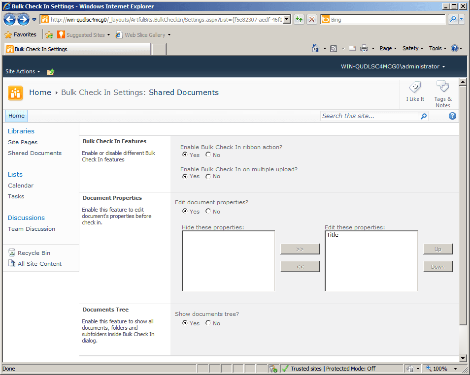 Bulk Check In released