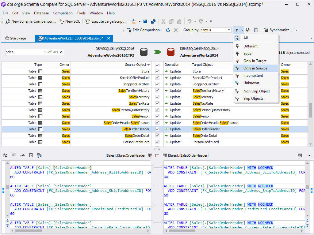 dbForge Schema Compare Produktbild