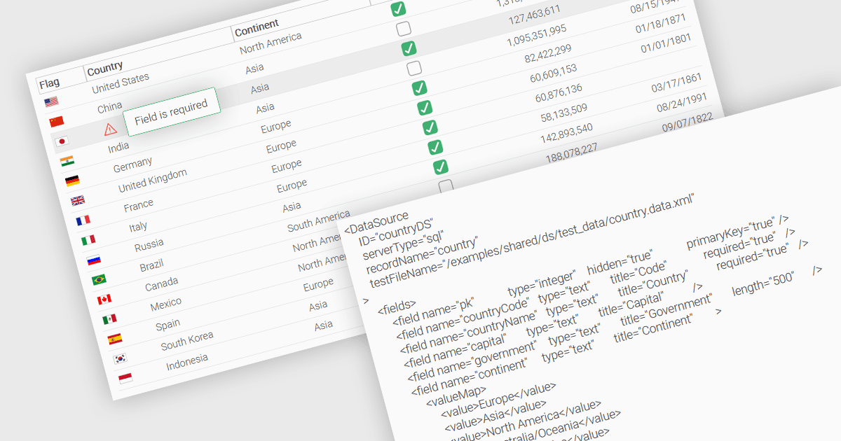 Set Columns as Mandatory in Data Grid Apps