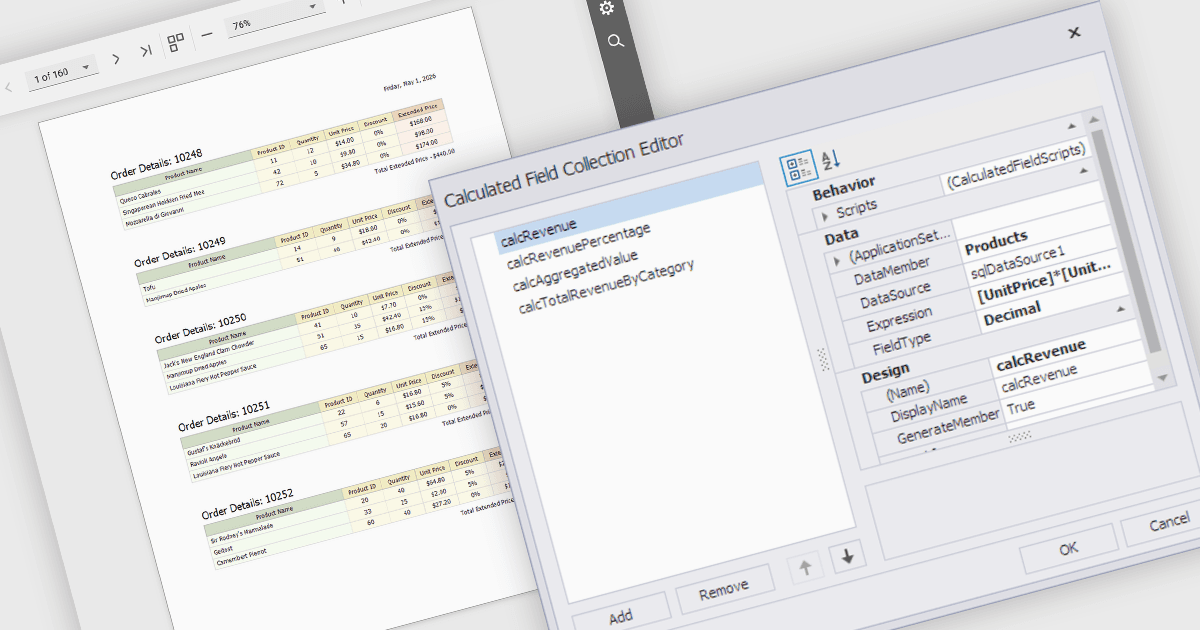 Add Dynamic Calculations to Reports