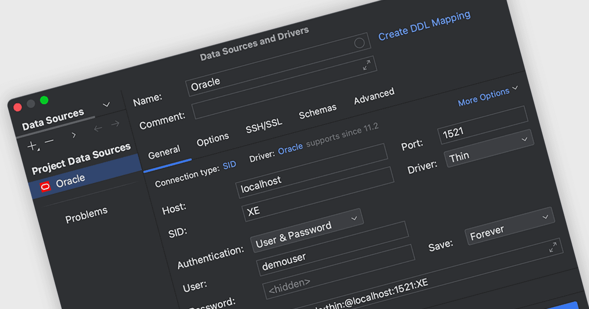 Connect to Oracle Databases from Your IDE