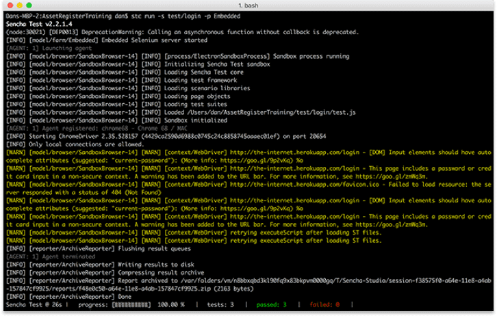 Sencha Test Command Line Interface (CLI) helps you achieve the full power of automated test runs.