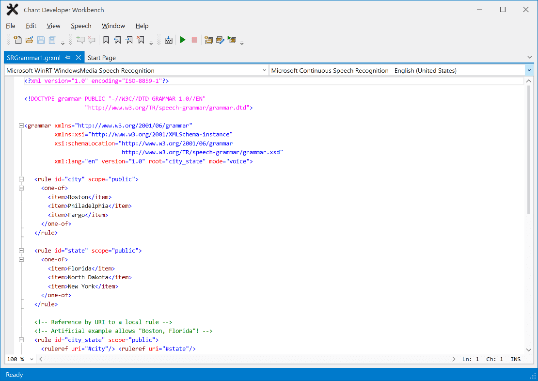 Design, compile, test, and debug speech recognition grammars before deployment.