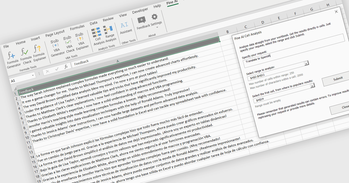 Utilize AI to Translate Cell Content in Spreadsheets