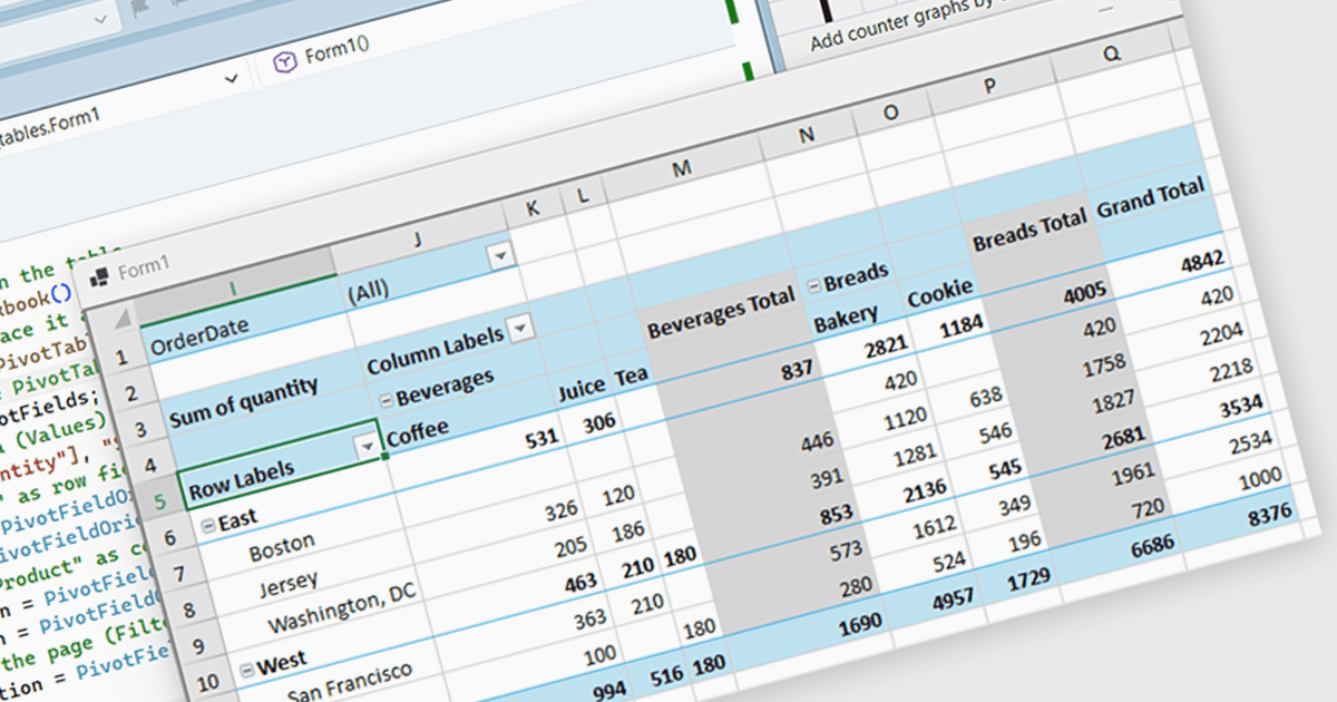 Add a WinForms Pivot Table to your .NET Application