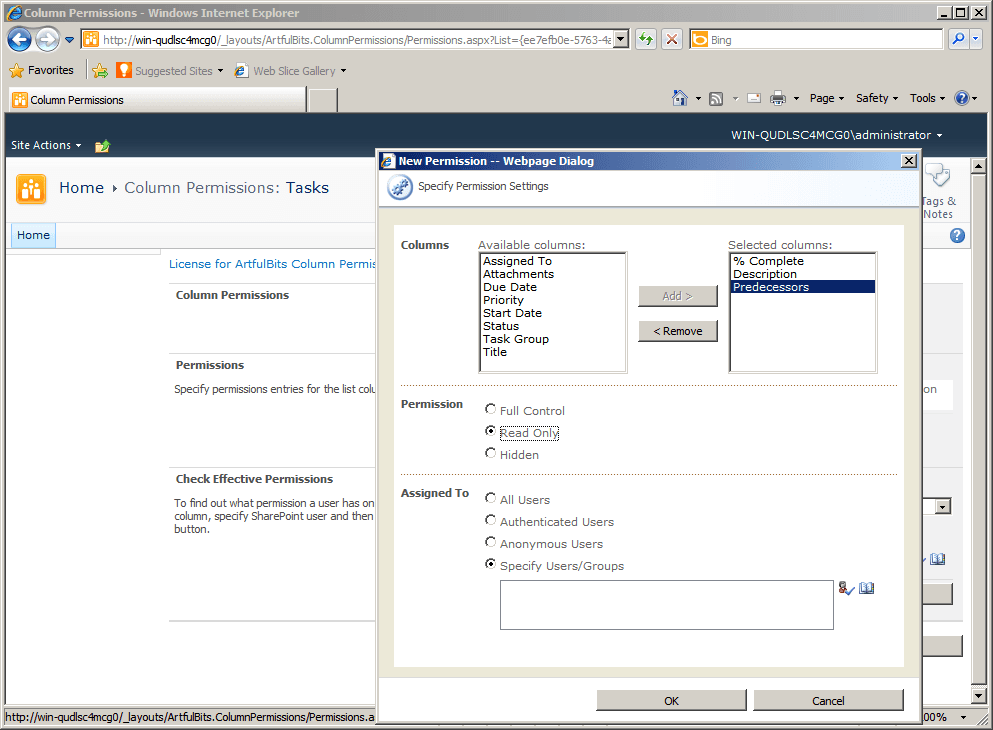 Column Permissions launched