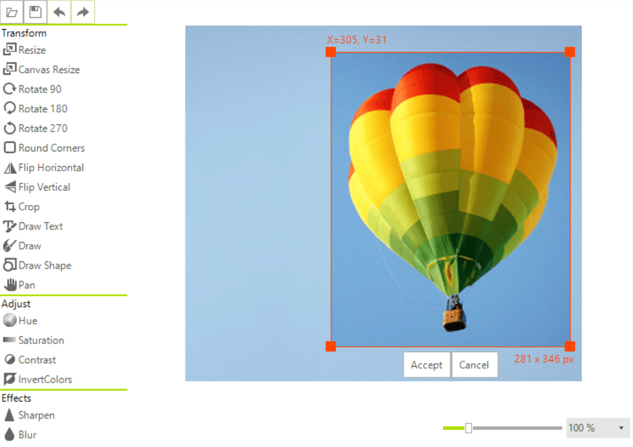 immagine del prodotto Telerik UI for WinForms Image Editor