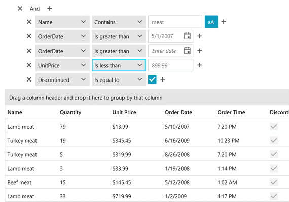 imagem do produto Telerik UI for WPF Data Editors
