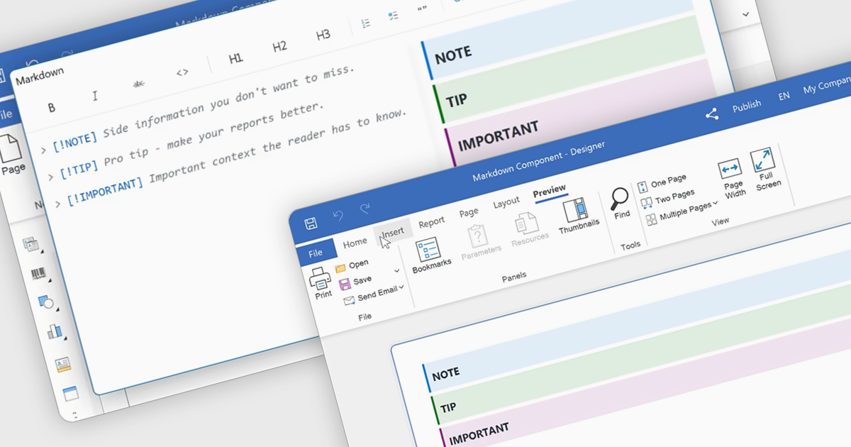 Add Markdown Content to Reports