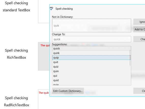 imagem do produto Telerik UI for WPF SpellChecker