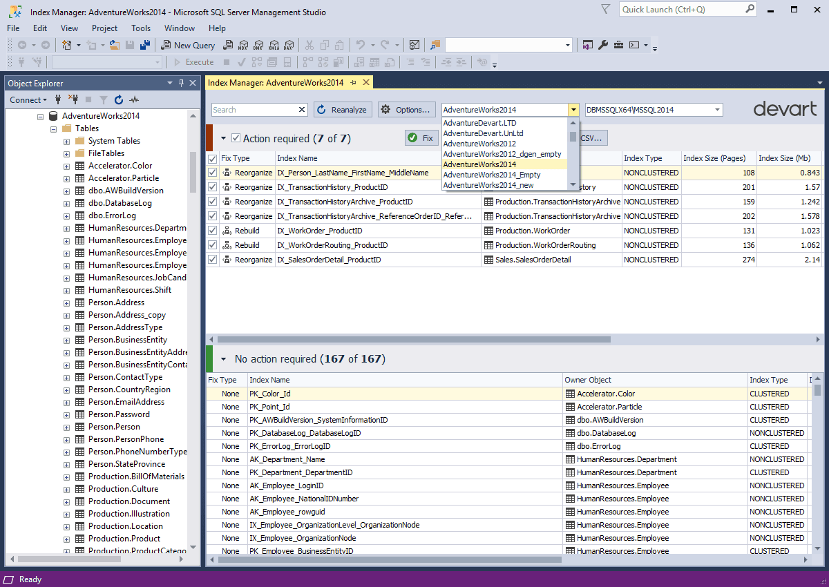 Examine, analyze and correct index fragmentation issues.