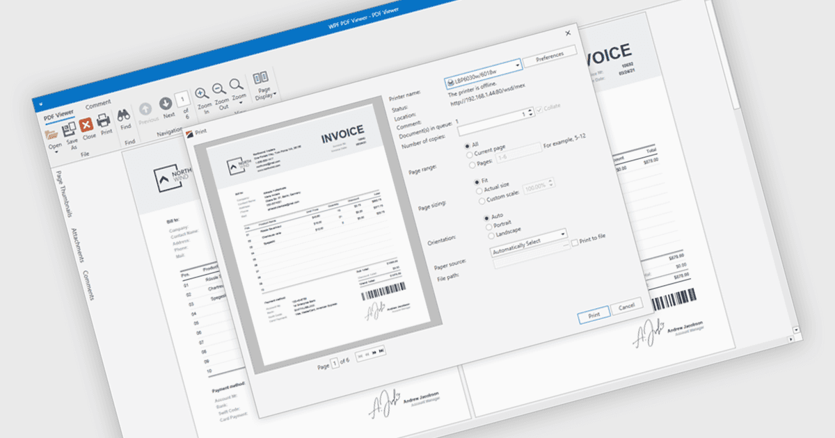 Print Effortlessly from Built-In PDF Viewer Controls