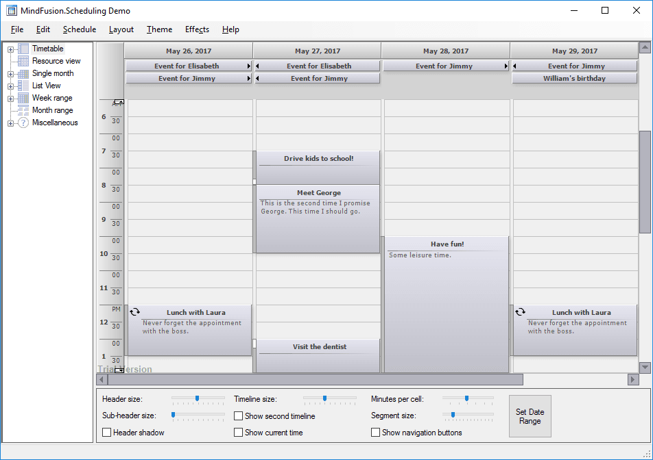 Add calendar and scheduling functionality to your .NET applications.