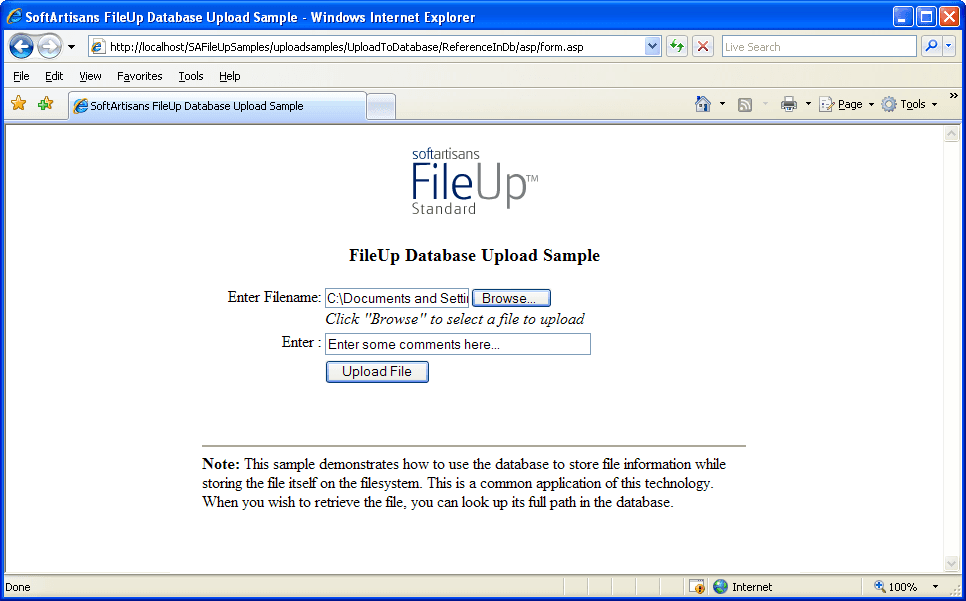 Use a database to store file information while storing the file itself on the file system. When you wish to retrieve the file, you can look up its full path in the database.