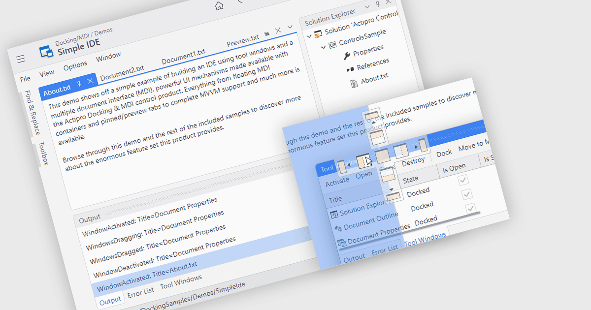 Add Docking Windows to Avalonia Apps