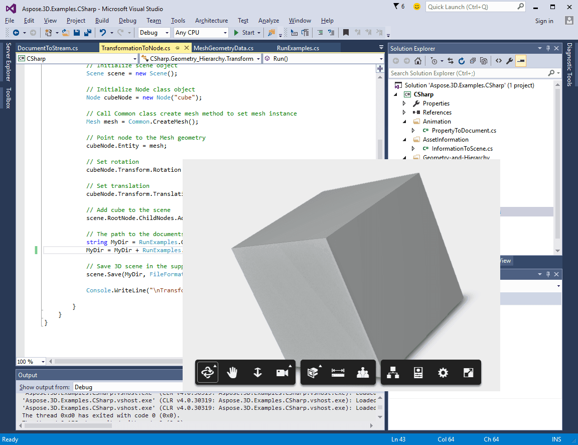 A sample 3D document created using Aspose.3D for .NET