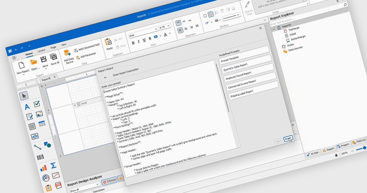 Build Reports Faster with AI Assistance