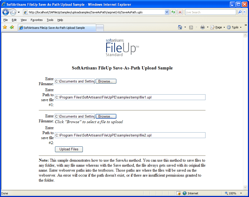Use the SaveAs Method to save files to any folder, with any file name whereas with the Save Method, the file always gets saved with its original file name.