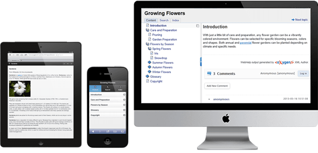 Publish DITA and DocBook to WebHelp.
