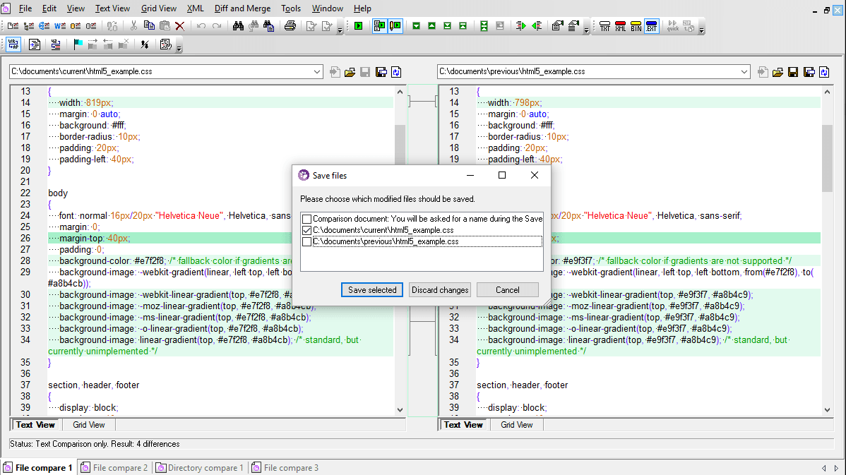 Compare and merge tool.