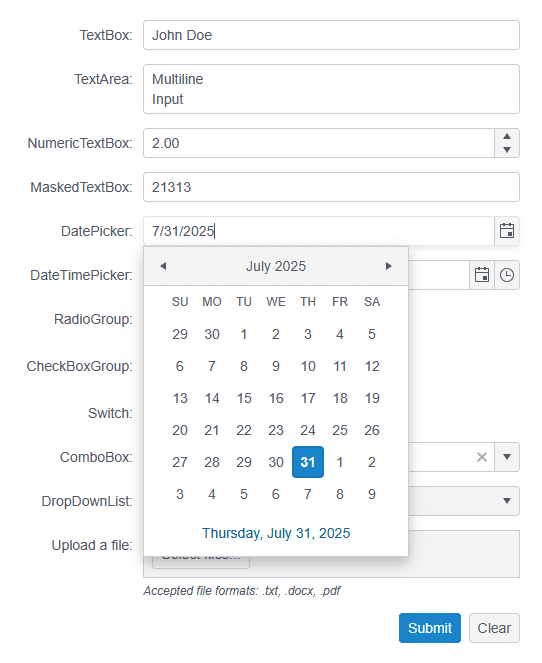 Kendo UI jQuery UI Input Controls 產品圖片 Kendo UI jQuery UI Input Controls 產品圖片