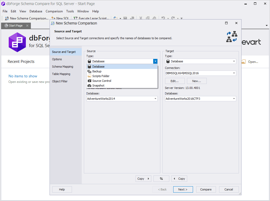 dbForge Schema Compare Produktbild