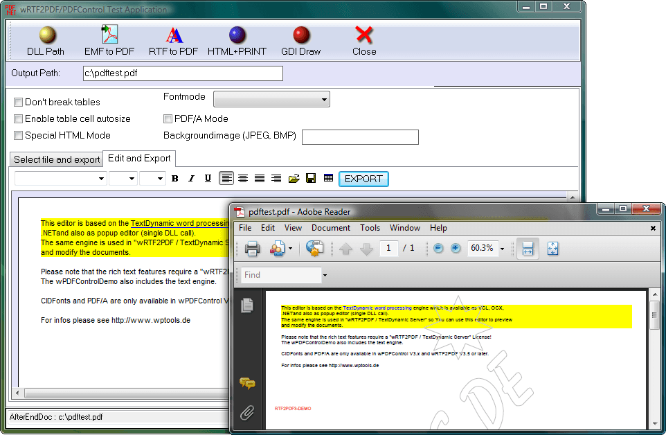 wRTF2PDF/TextDynamic Server Produktbild