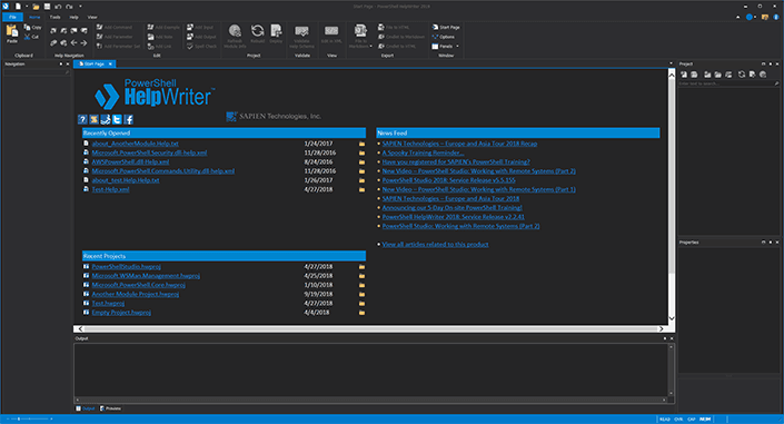Write and edit Windows PowerShell help files.