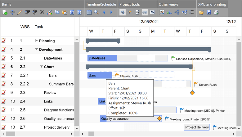 DlhSoft Gantt Chart Hyper Library for HTML5 제품 이미지