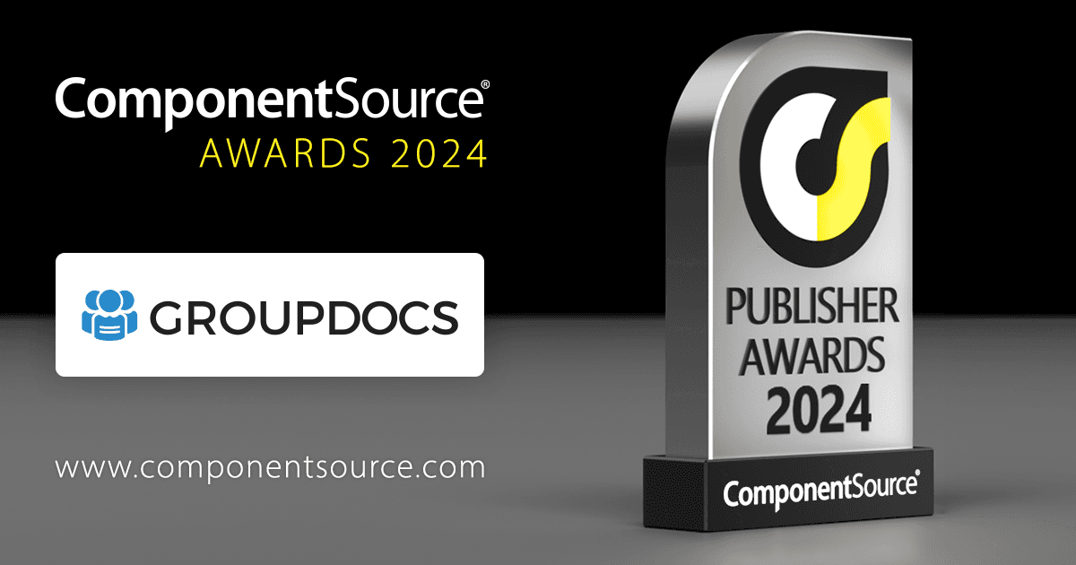 GroupDocs Wins ComponentSource Award
