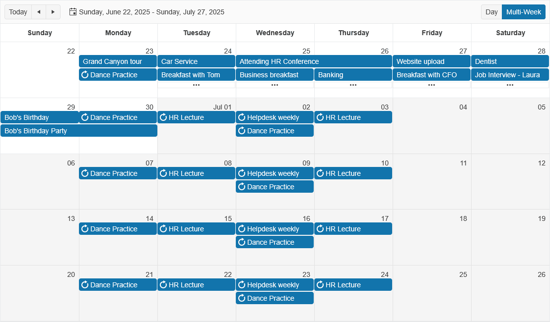 Kendo UI Angular Scheduler 제품 이미지 Kendo UI Angular Scheduler 제품 이미지