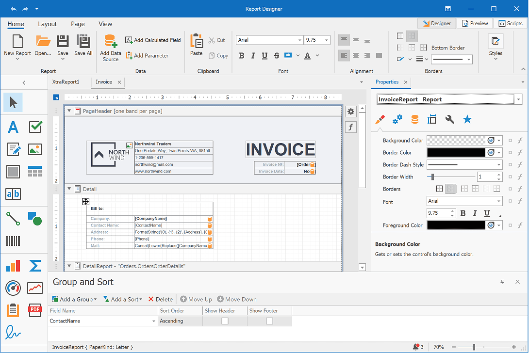 imagem do produto DevExpress WinForms End-User Report Designer