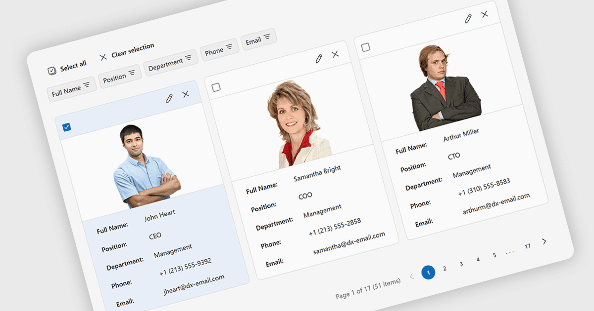 Visualizza i dati in modo più efficace con layout a card
