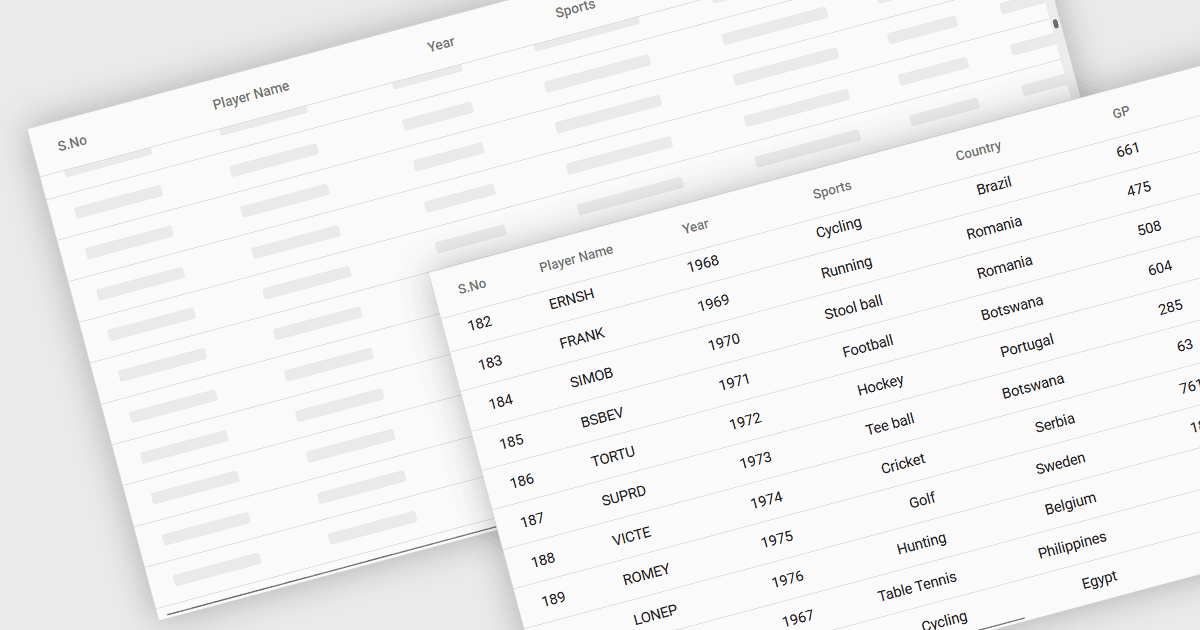 Render Grid Rows Dynamically on Scroll