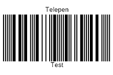 Telepen is a name of a barcode symbology designed in 1972 in the UK to express all 128 ASCII characters without using shift characters for code switching, and using only two different widths for bars and spaces. (Unlike Code 128, which uses shifts and four different element widths.)