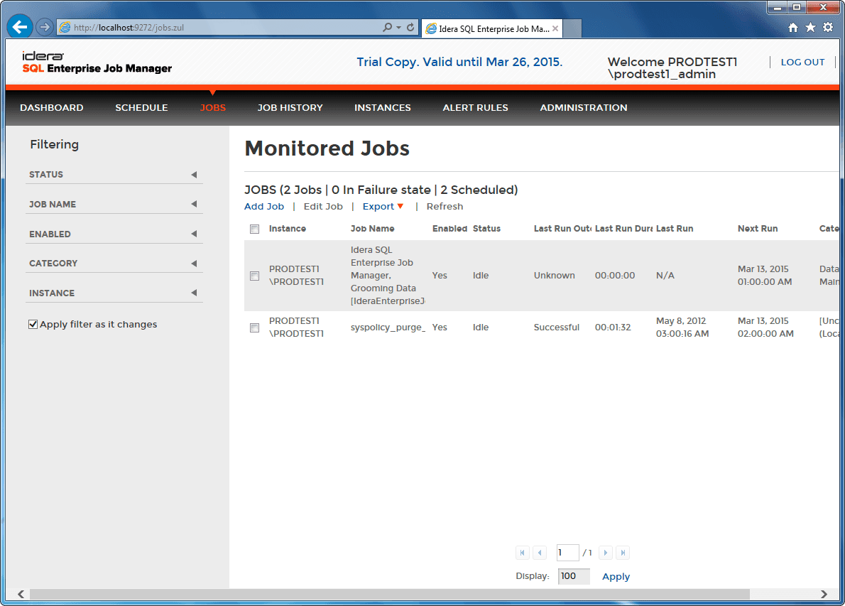 SQL Enterprise Job Manager released