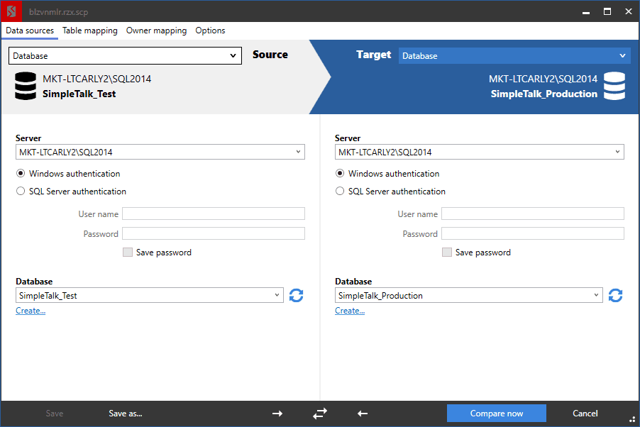 Compares and synchronizes SQL Server database schemas.