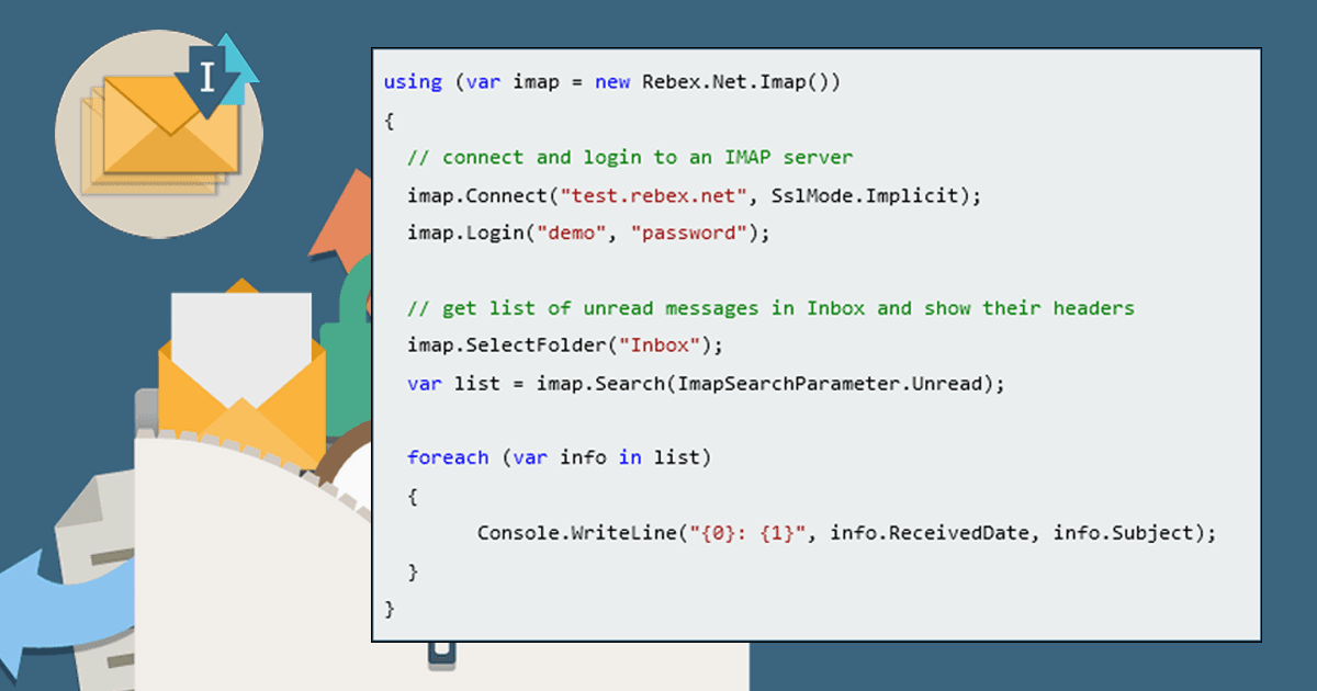 Comprehensive IMAP .NET library for secure and efficient email communication.