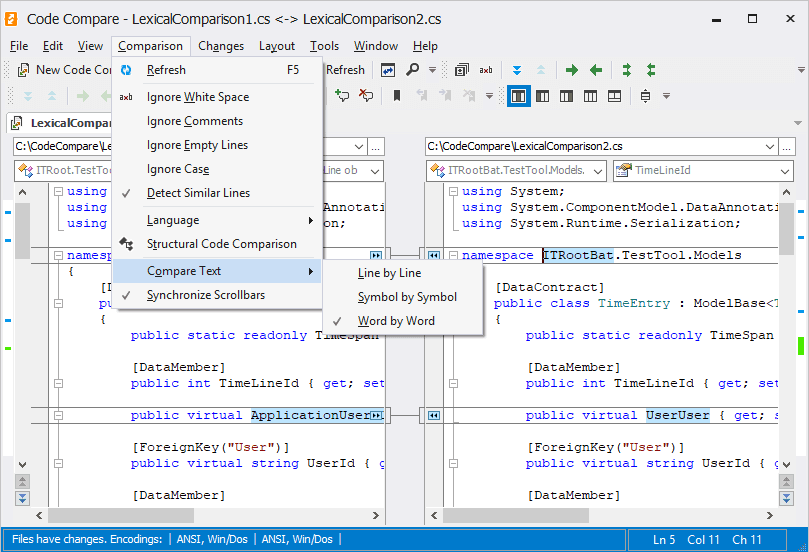Review code, compare and merge files and folders.