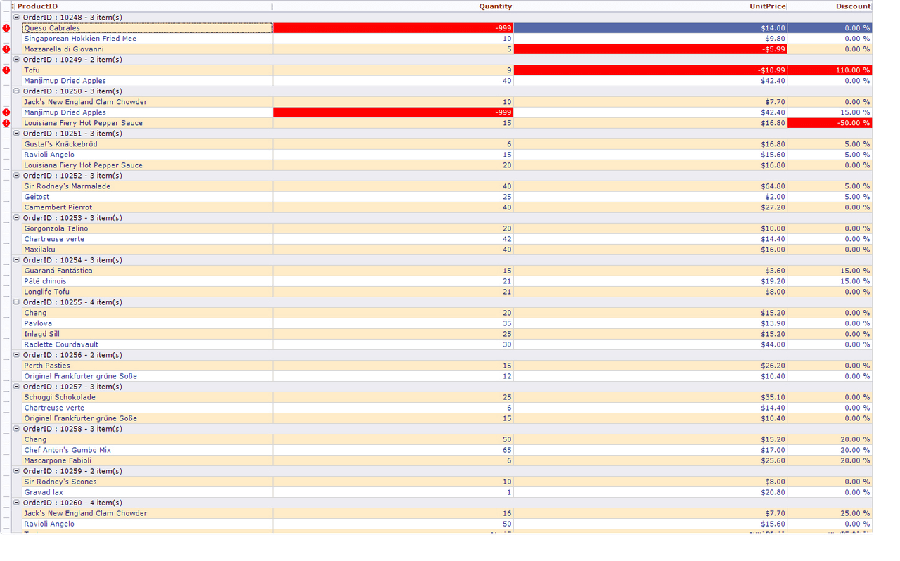 Xceed Grid for WinForms 제품 이미지