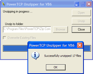 Unzip existing zip files.