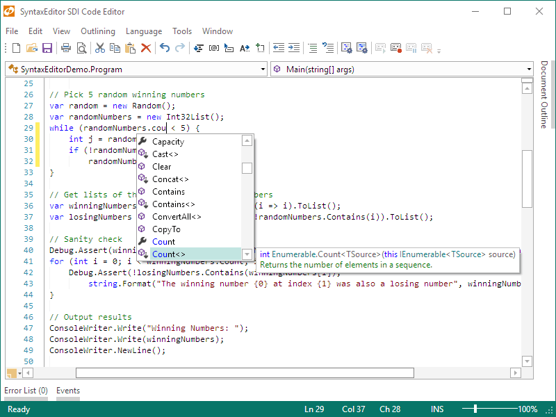 A WPF syntax-highlighting code editor control and parsing suite.